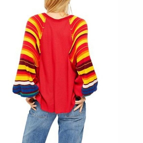 Free People Rainbow Dreams Batwing Sleeve Knit Sweater - Picture 3 of 8